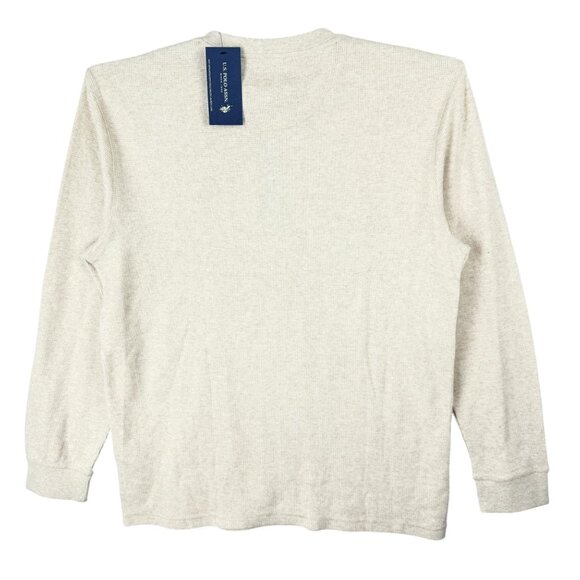U.S. Polo Assn Men's Pullover Long Sleeve Sand Heather Henley Shirt Size XXL NWT - Picture 2 of 9